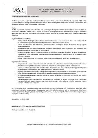 Occupational Health Safety